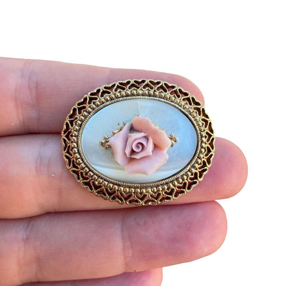 Vintage Jewelry 1928 Rose Brooch Floral Victorian Pin